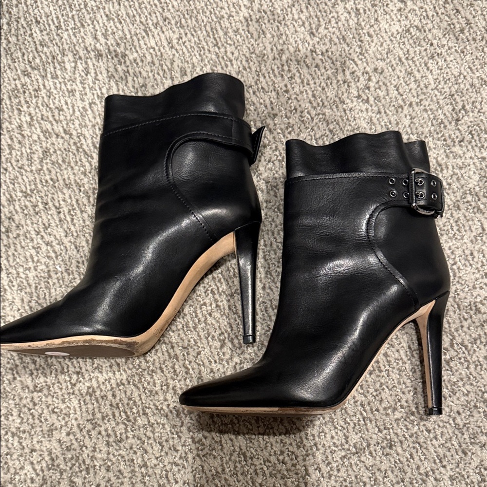 Jimmy Choo Black Leather Ankle Boots sz 38.5